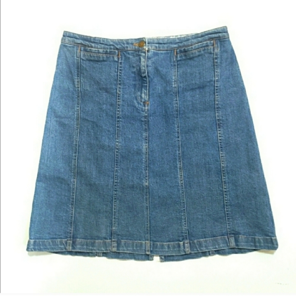 Vintage Boho Patchwork Midi Jean Skirt